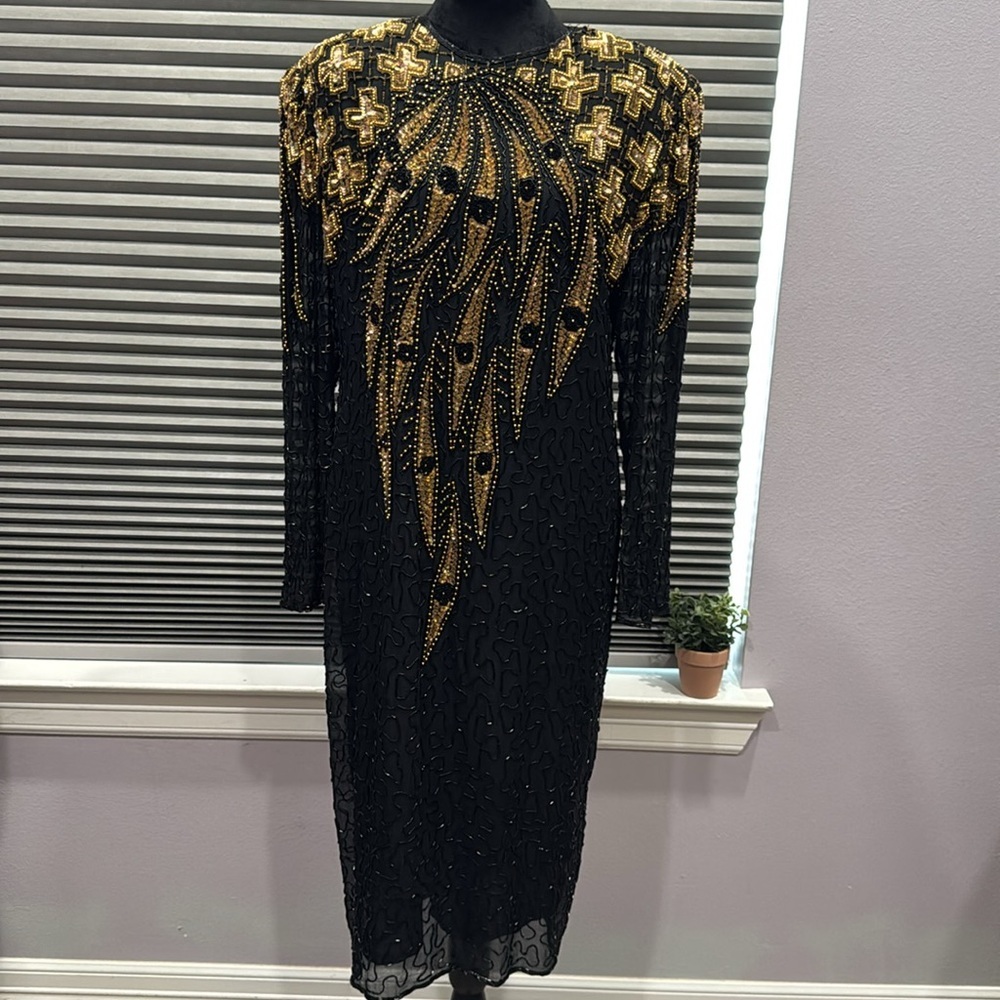 Elegant Black and Gold Dress